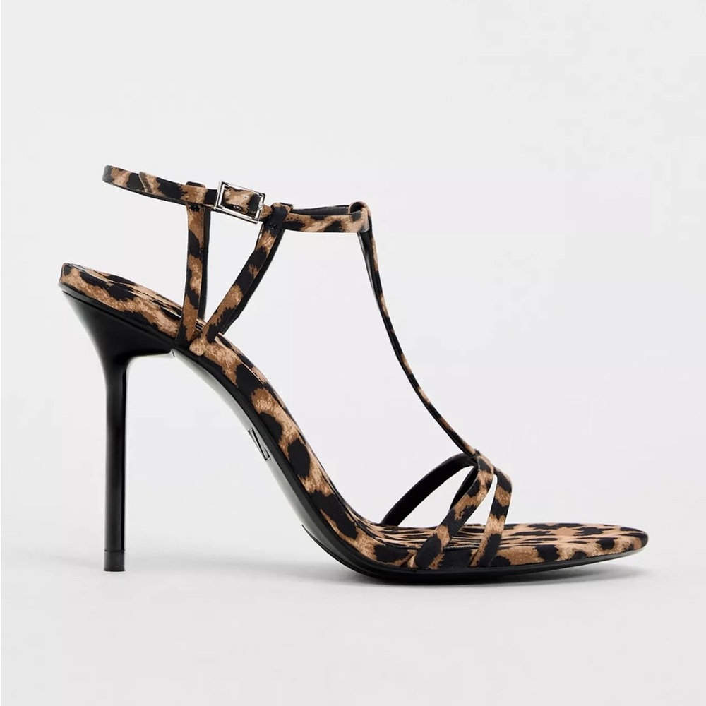 Zara Animal Print Heeled Sandals NWT EU39/US8